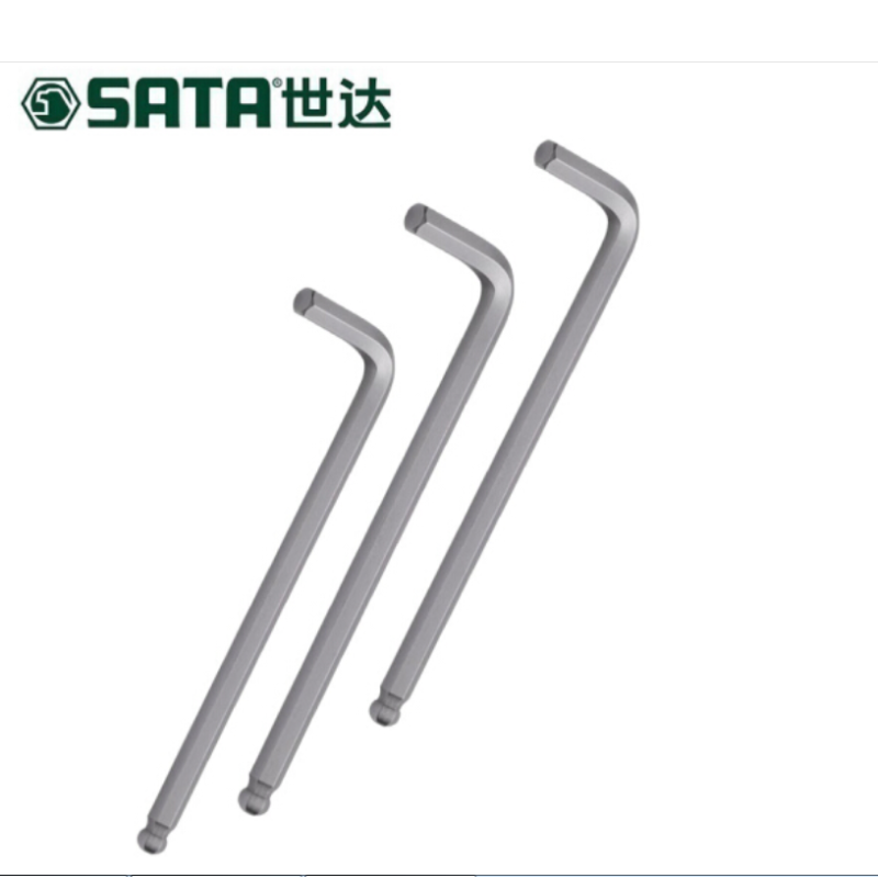 世达(SATA)特长球头内六角扳手 特长L形六棱扳手球头内六角螺丝刀六棱扳手世达工具 8MM 80114