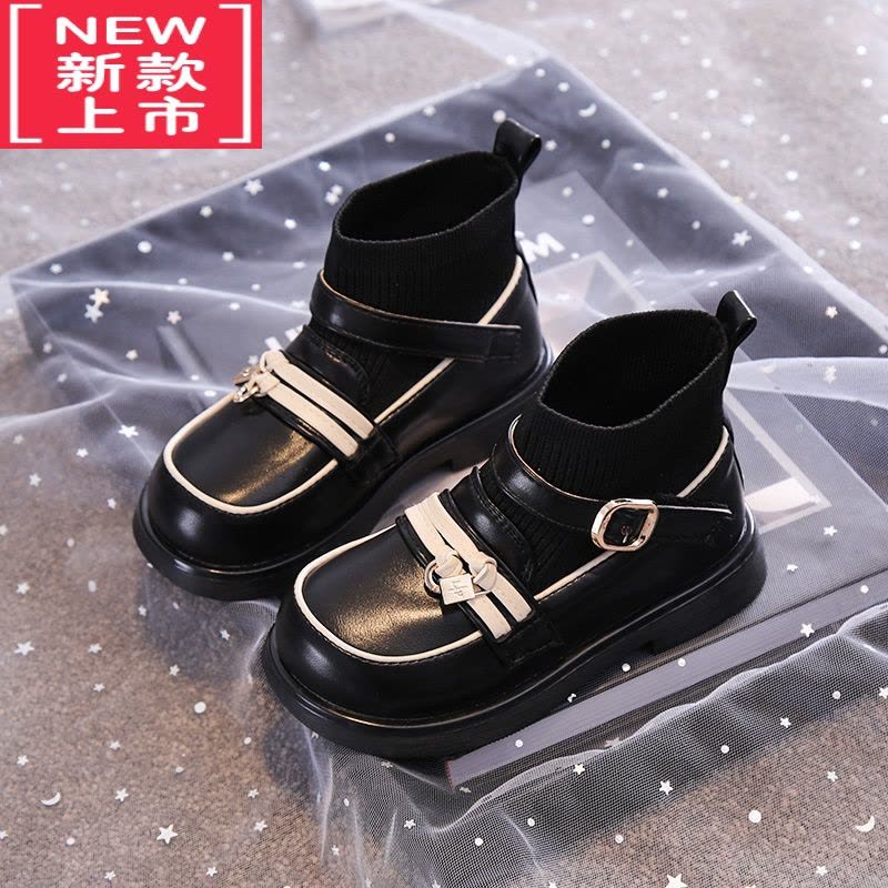 可莉允儿童靴秋冬季加绒女童鞋子保暖棉鞋2022新款二棉靴女童马丁靴袜靴图片