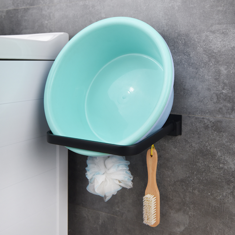 浴室脸盆架壁ciaa挂放脸盆卫生间洗衣机厕所盆子免打孔折叠脸盆收纳架