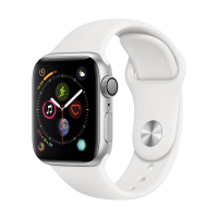 Apple Watch Series4 智能手表GPS+蜂窝网络款 44毫米银色铝金属表壳搭配白色运动型表带