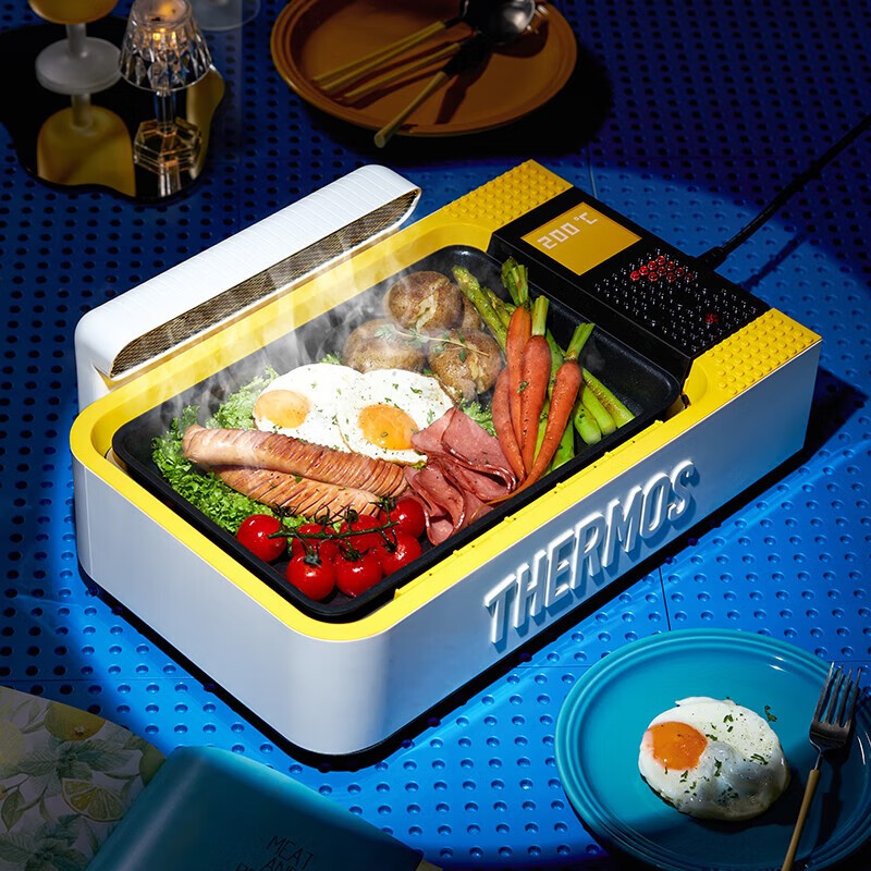 膳魔师 家用多功能无烟电烤盘料理锅电火锅烤肉神器二合一 EHA-5421E高清大图