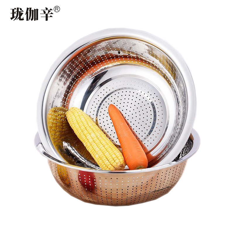 珑伽辛 加厚不锈钢漏盆洗菜盆 30cm/个高清大图