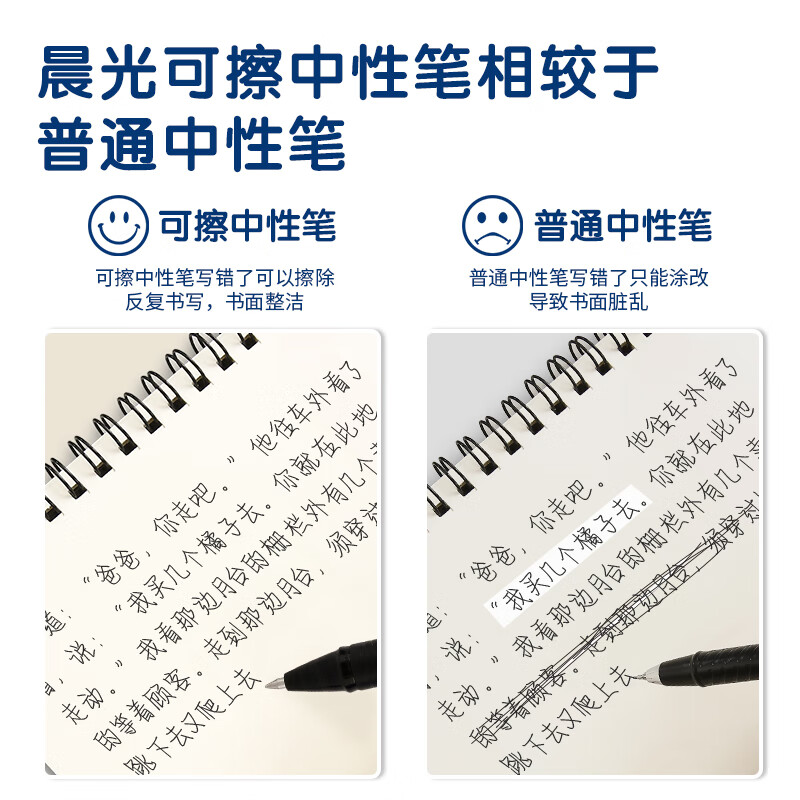 晨光(M&G)拔盖热可擦中性笔AKP61108黑0.5高清大图