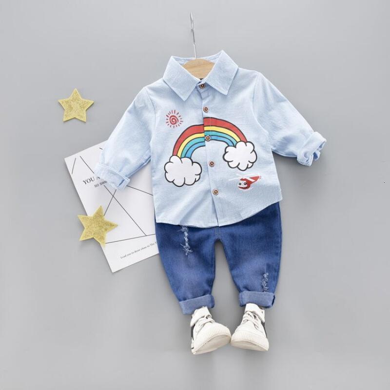 迪鲁奥diluao童装儿童套装男童套装童装男宝宝衣服儿童衬衫牛仔裤套装