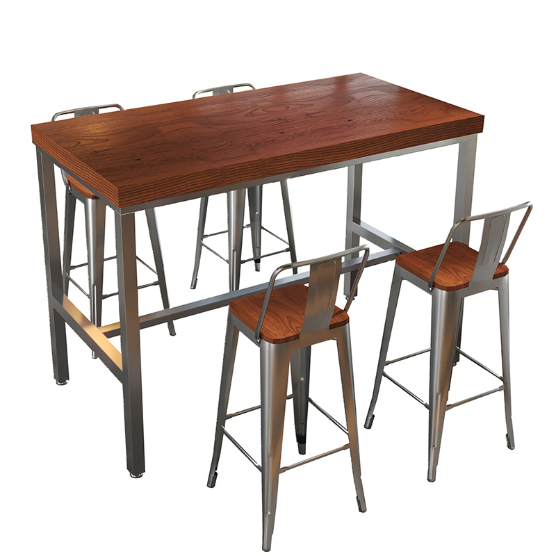 铭思达吧台桌一桌四椅1.2米套高清大图