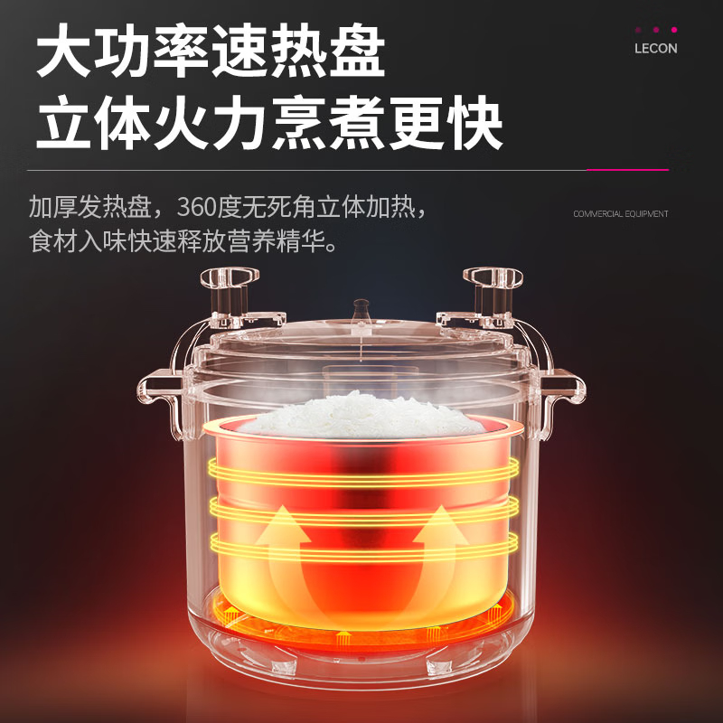 乐创 lecon商用电压力锅 电饭锅商用大容量特大号24L升食堂饭店高压电饭煲35-40人适用CY240-300高清大图
