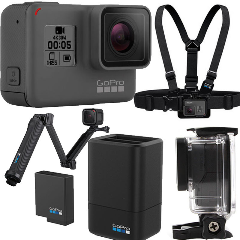 GoPro HERO 5 Black运动摄像机 (含滑雪专业版配件套包) 4视频 触摸屏 10米防水 智能语音控制