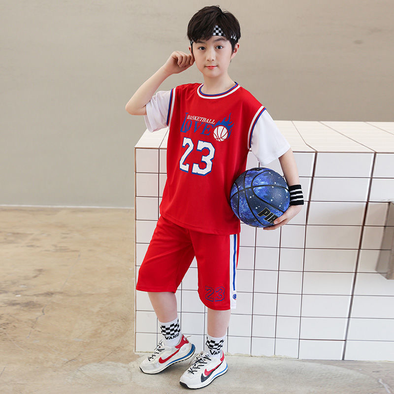 叮当猫男童篮球服儿童夏季套装帅气学生中大童速干训练球衣运动服视频