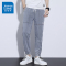 真维斯2022夏季新品牛仔裤男宽松百搭束脚哈伦裤韩版潮流浅色薄款