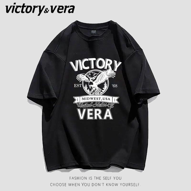 VICTORYVERAins潮美式复古短袖T恤女夏2022新款宽松港风甜辣上衣