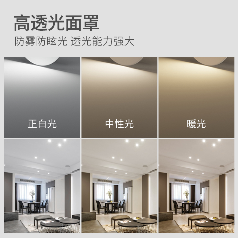奥克斯(AUX) 筒灯 LED超薄孔灯客厅吊顶天花灯 背景装饰灯牛眼灯