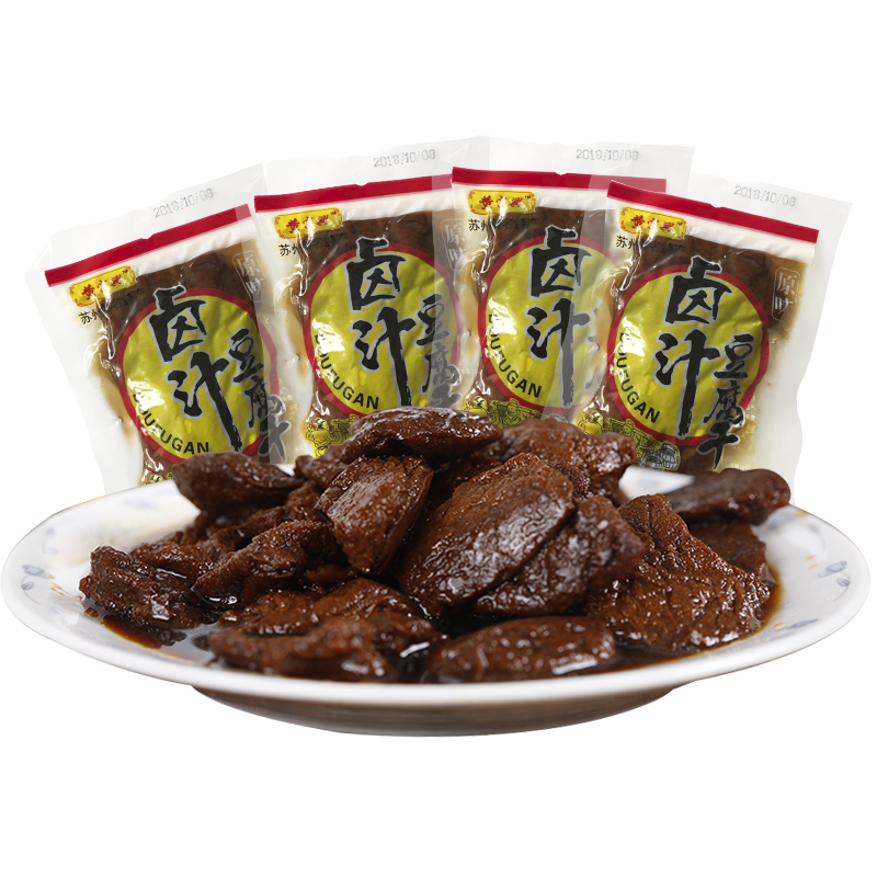 苏州特产黄富兴豆干/豆制品零食袋装卤汁豆腐干传统小吃点心零食素食90克*6袋甜