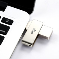 爱国者(aigo)U330金属u盘 16GB 车载优盘手机电脑两用高速正品创意定制旋转u盘