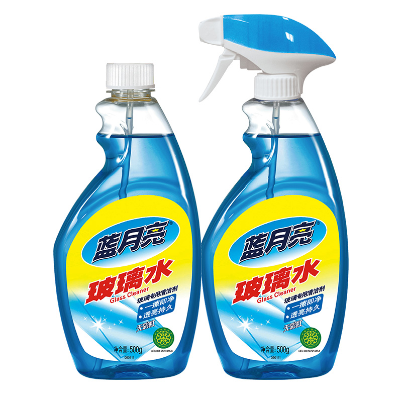 蓝月亮 玻璃水500g瓶×2+500g瓶补×2 表面清洁剂高清大图