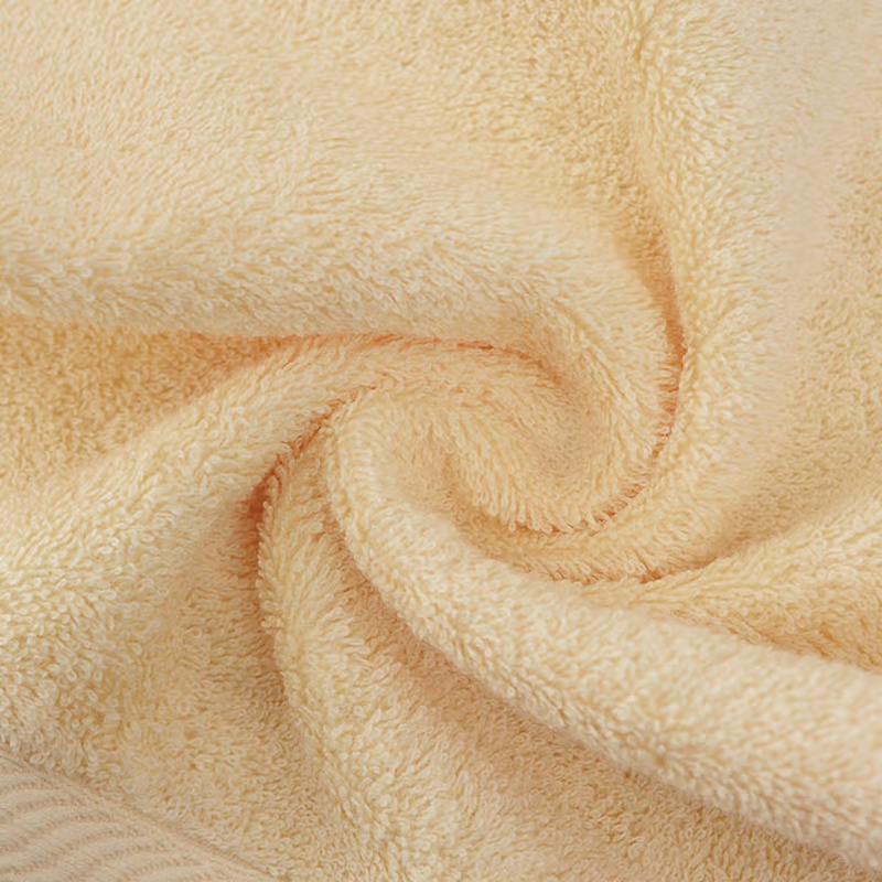 天山柔 33*74cm 110g 纯棉中国风 毛巾 (计价单位:条) 浅黄色高清大图