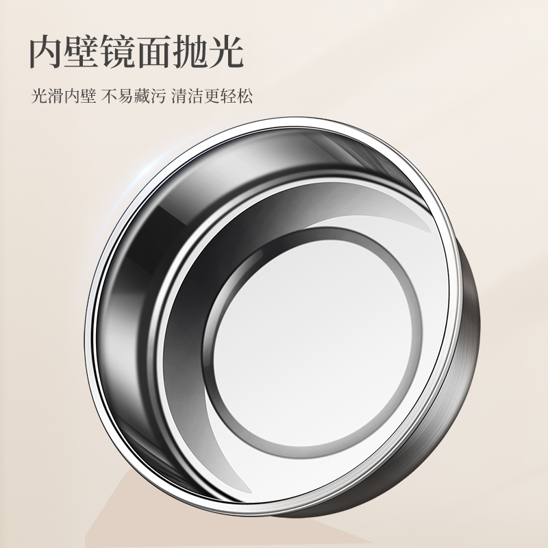 莱柏顿316L不锈钢盆加厚家用带盖盆油盆厨房打蛋和面盆鸡蛋羹蒸碗料理盆高清大图