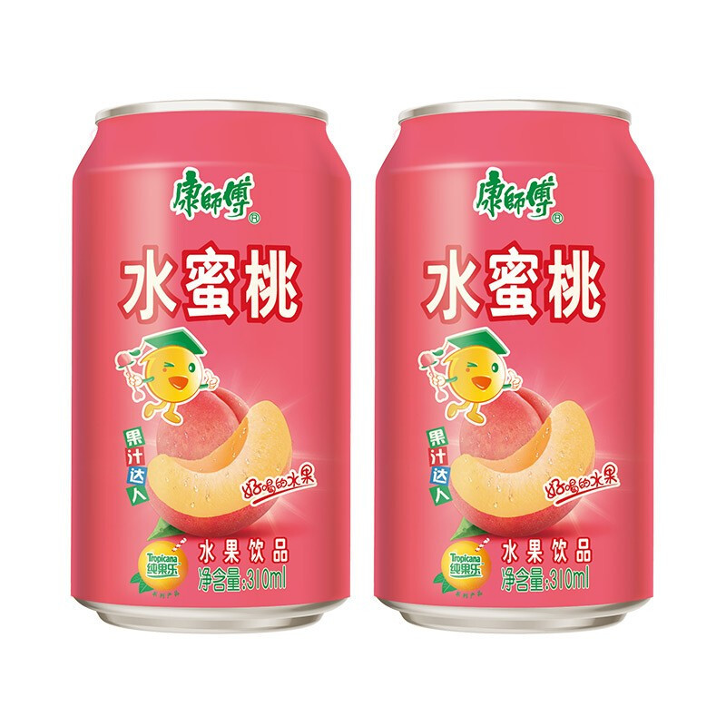 康师傅 水蜜桃味果汁 310ml*24罐/箱