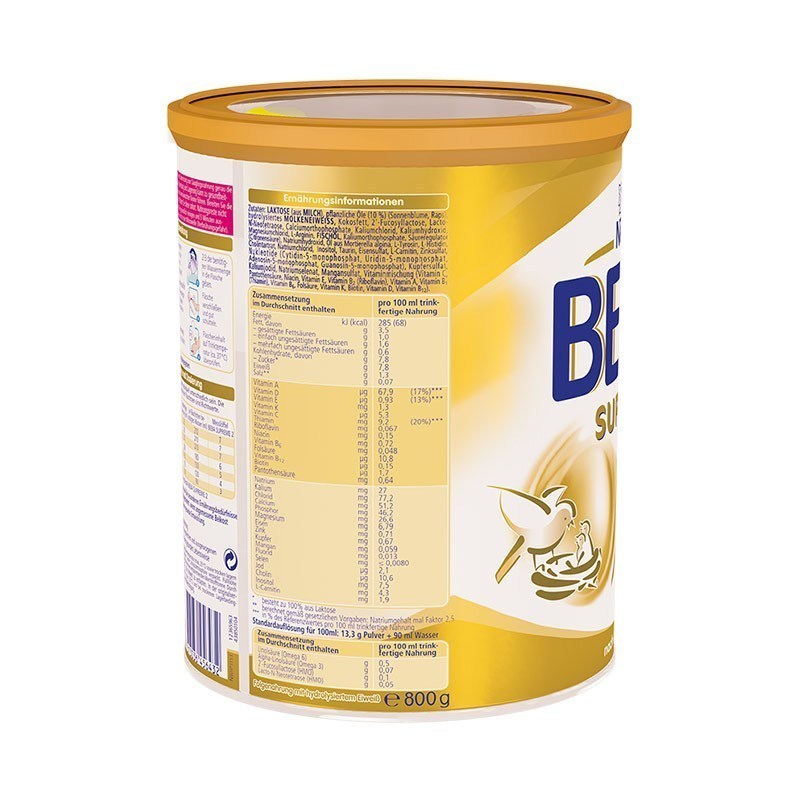 原装进口德国雀巢贝巴BEBA至尊版6HMO超高端新生儿婴幼儿奶粉2段(6-12个月) 800g高清大图