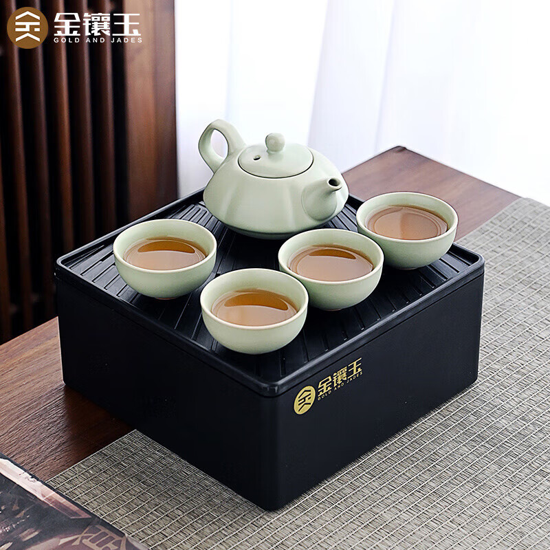 金镶玉锐新仿宋汝窑茶具套装RX6831