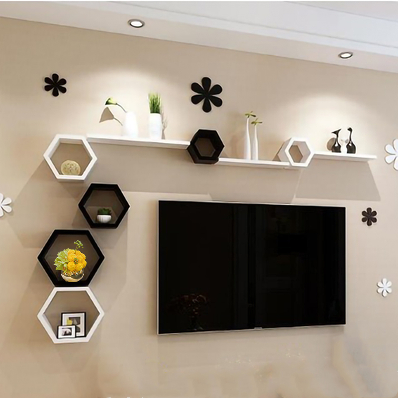 墙上置物架玄关沙发后挂墙创意格子墙面墙壁电视背景墙电视墙装饰