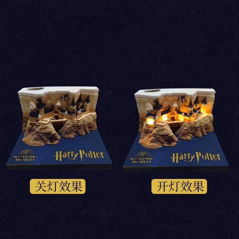 哈利波特周边立体纸雕便签对角巷国王十字车站9又3/4车站生日礼物