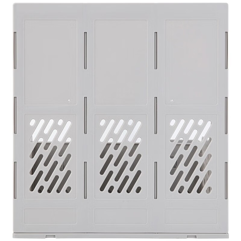 得力(deli)78980 1个装 灰色 三栏文件框 带收纳盒笔筒 文件架 收纳栏办公用品高清大图