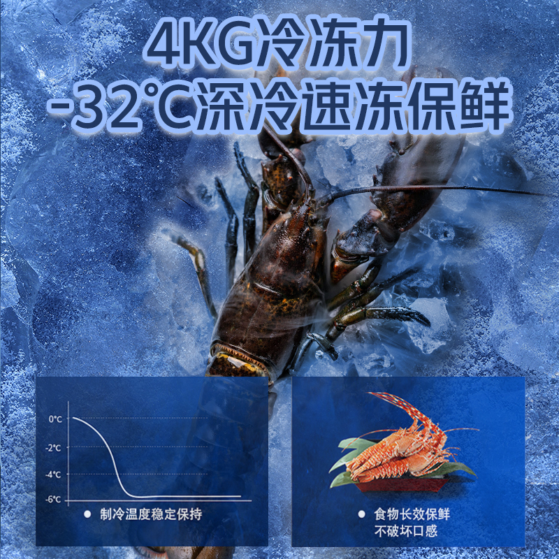 新飞(Frestec)168升单温风冷立式冷柜 家用租房 一级能效 节能省电 BD-168WLGA
