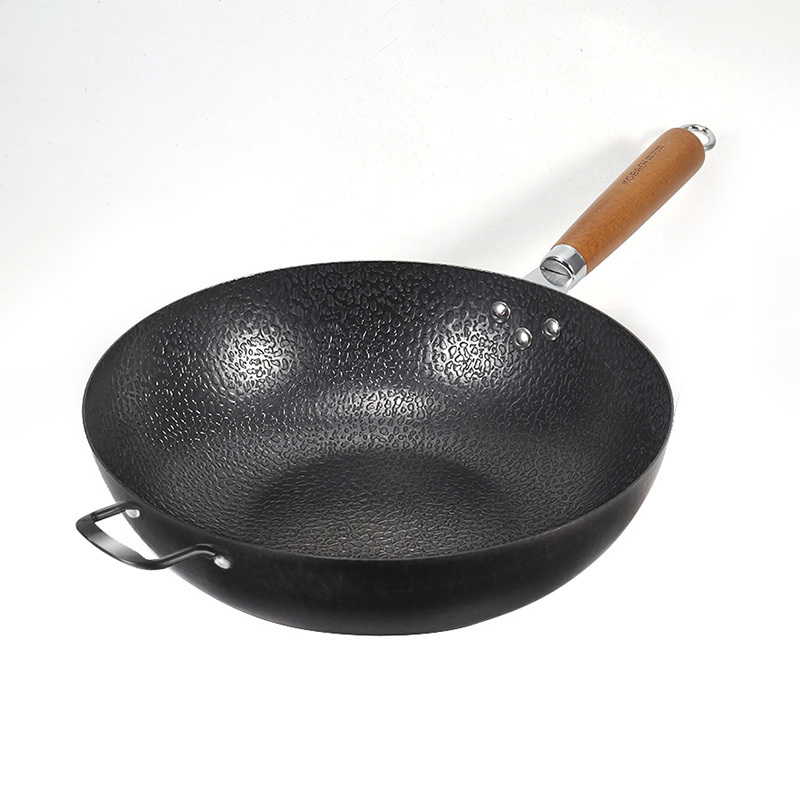 康巴赫锻打老铁锅炒锅32cm无盖带附耳kcdd32a1