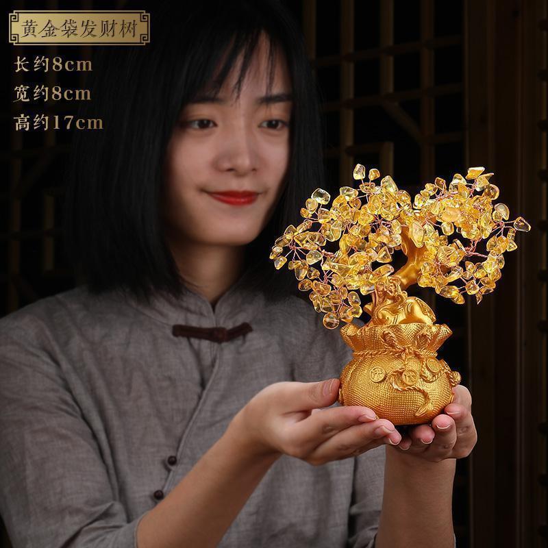 美帮汇水晶树摆件发财摇钱树家居客厅酒柜装饰品房间布置摆设高清大图