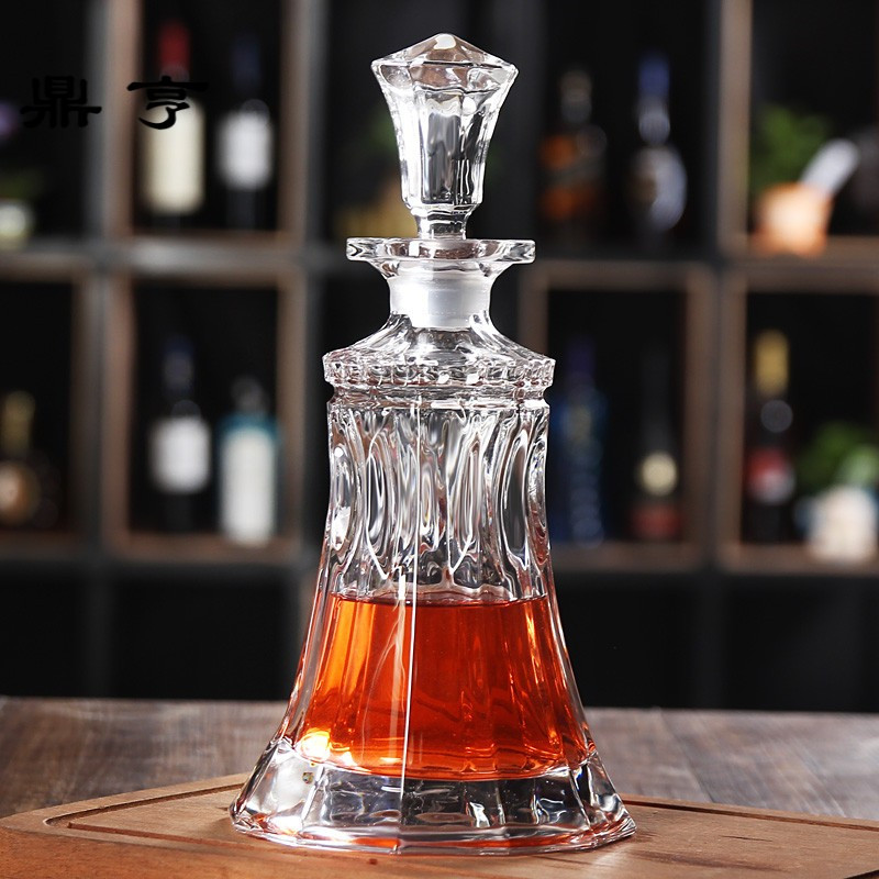 鼎亨加厚威士忌洋酒瓶壶红酒醒酒器带盖密封储酒器酒具玻璃密封空