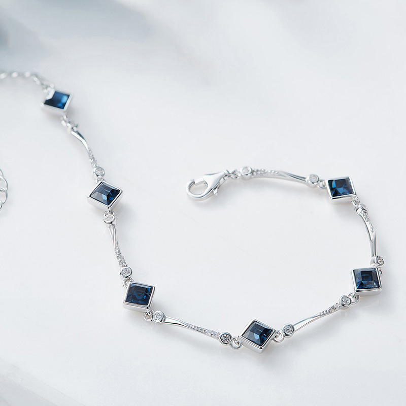 手饰品七夕情人节礼物送女友告白银手链手环女生生日礼物送老婆银饰