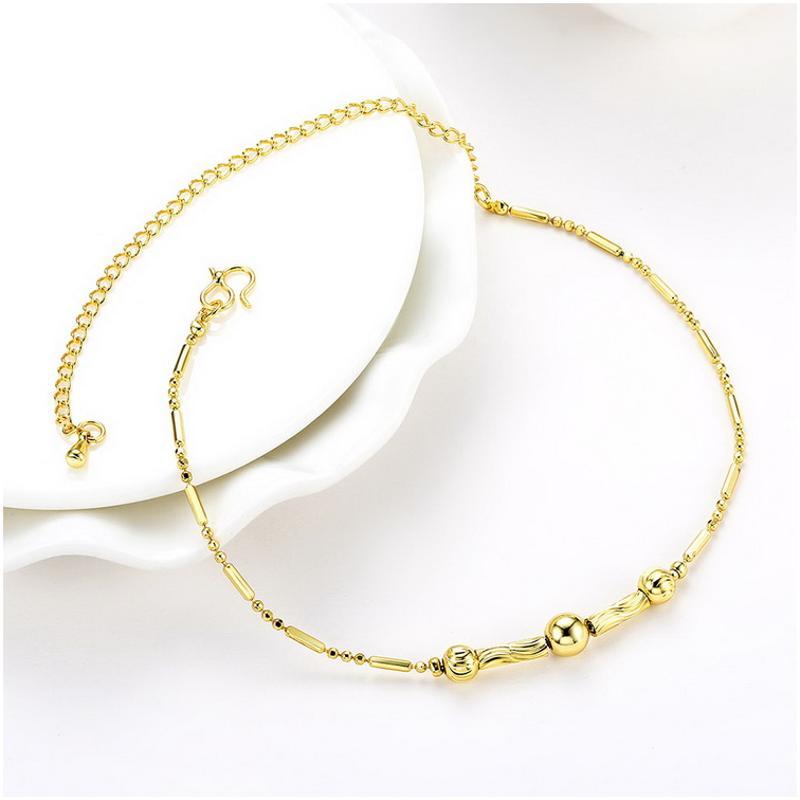 A053-A Women 18K yellow gold anklet jewelry 镀黄金色女脚链潮