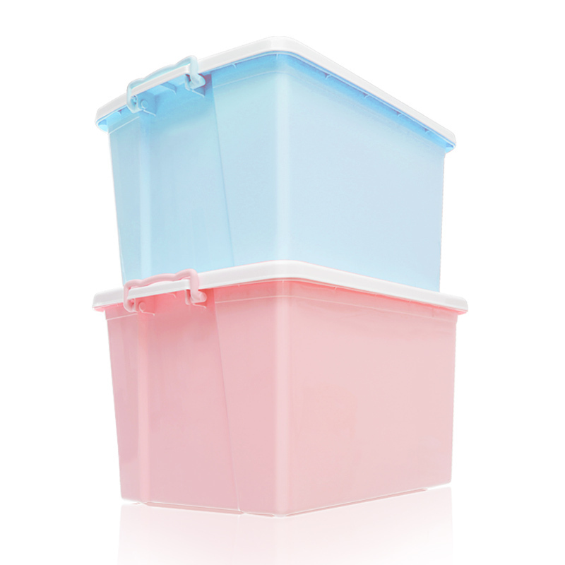 禧天龙大号52l2个装收纳箱家用储物箱车载后备整理箱51l纯色视频