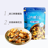 苏宁宜品x小鱼哆小鱼干海味麻辣花生120g进口鳀鱼休闲零食坚果花生米下酒菜(有效期到2023年5月8日)