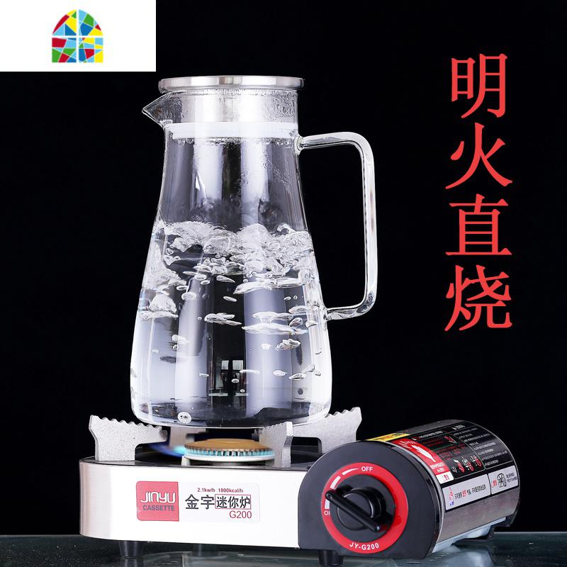 可高温冷水壶玻璃水壶家用茶壶凉白开水杯套装大容量 FENGHOU C026_1500ML绿色凉水壶高清大图