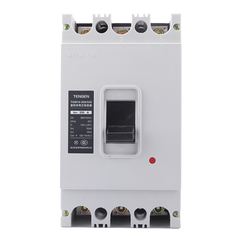 天正电气 TGM10-250 20KA 热磁式 250A 3P 手动 固定式 380V 01040080197塑壳断路器