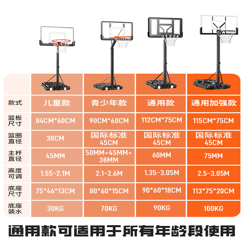 篮球架家用户外投篮框儿童可移动篮筐室外可挂式可升降成人室内标准