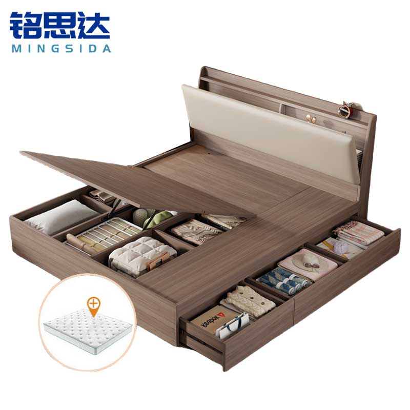 铭思达实木储 物床高清大图