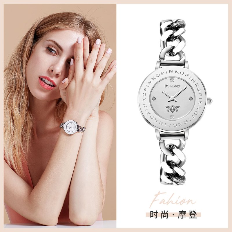 2018新款意大利进口欧美品牌PINKO简约时尚石英女表FW17系列PK.2951L/01M手镯带