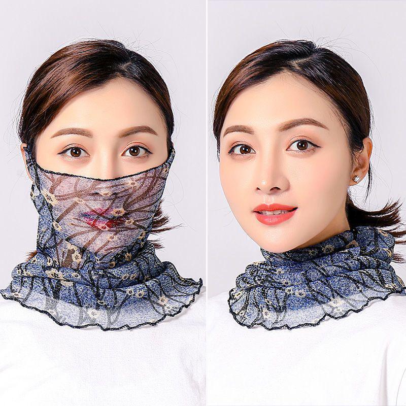 围脖女套头防晒薄款小丝巾时尚韩版假领子护颈围巾全脸面罩