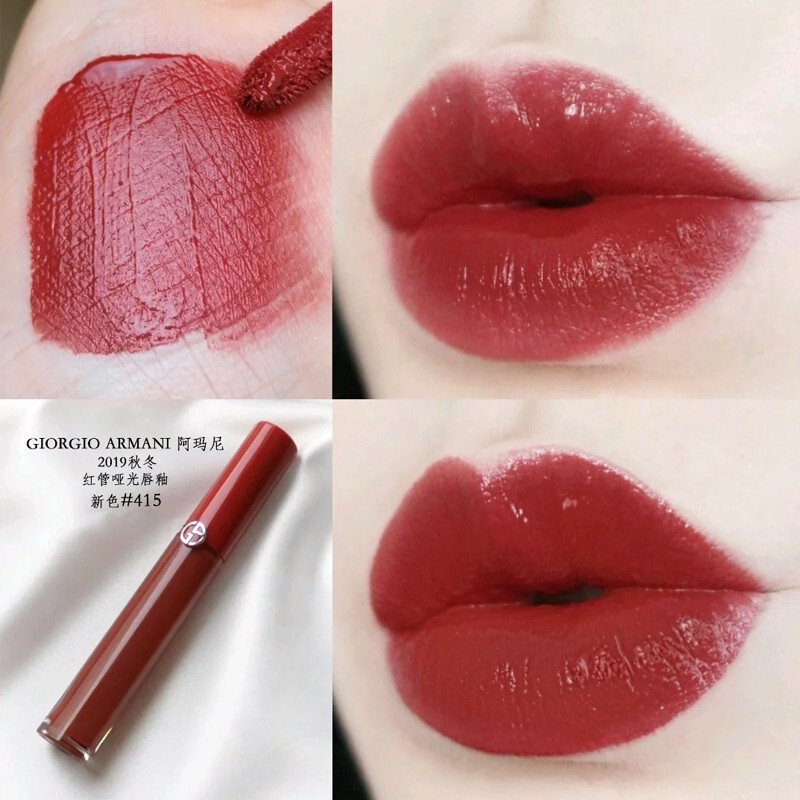 阿玛尼(ARMANI)唇釉显色复古口红唇彩6.5ml 臻致丝绒哑光 液体唇膏 415号成熟烂番茄高清大图