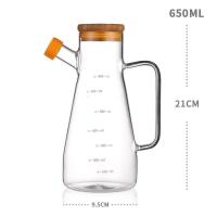 欧式加厚玻璃油壶大容量防漏油瓶调料瓶酱油瓶醋壶装油罐家用厨房 650ML送壶嘴盖+壶刷_69