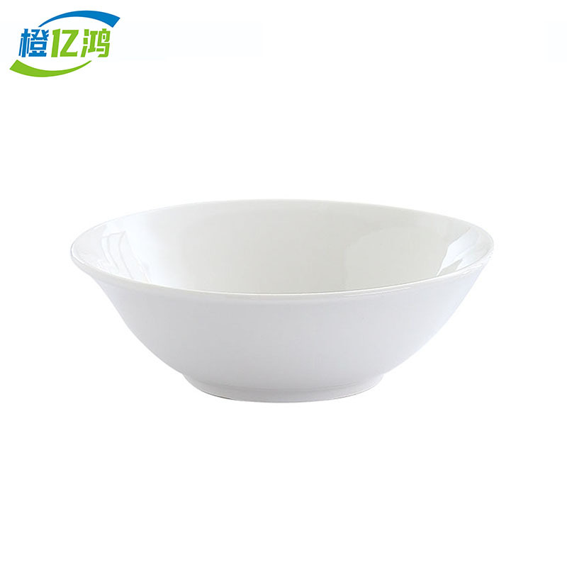 橙亿鸿 纯白陶瓷斗碗 面碗 瓷碗 9英寸 个