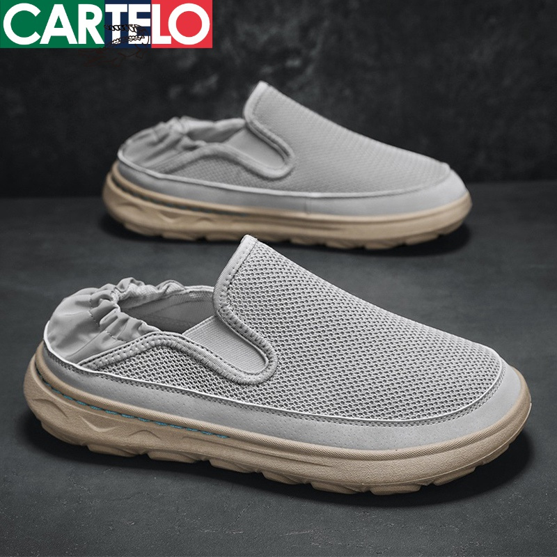 线下专柜同款卡帝乐鳄鱼cartelo新款男士一脚蹬休闲鞋板鞋百搭懒人鞋