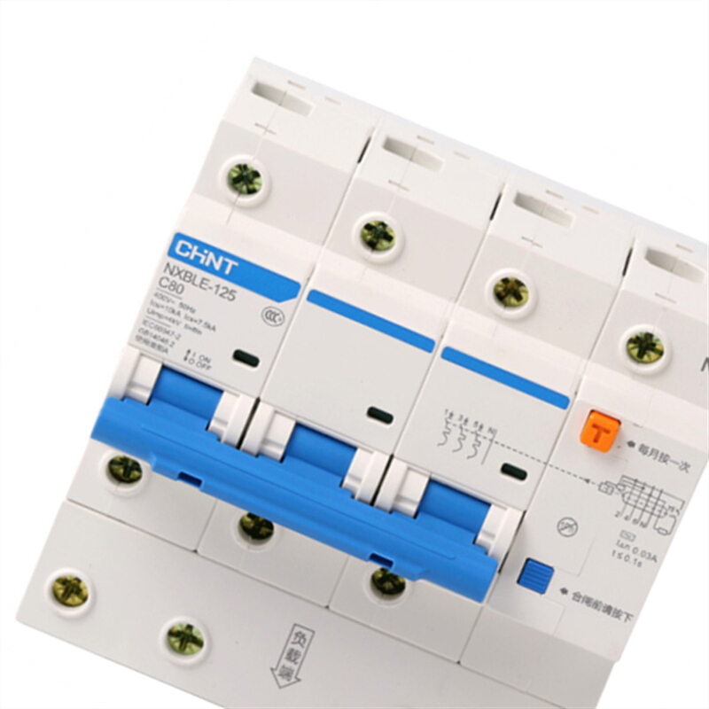 正泰 NXBLE-125 3P C100 30mA 家用空气开关小型断路器 家用保护开关