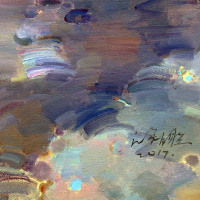 每涯艺术 江智聪《行空》NO.5 艺术家原创油画艺术品收藏 客厅卧室玄关餐厅办公室居家装饰 挂画