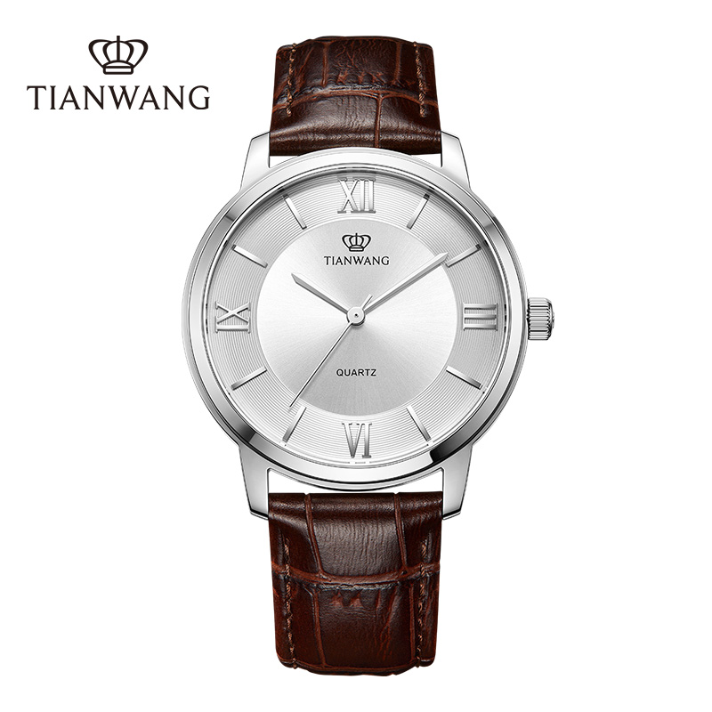 天王手表男士石英表休闲简约皮带男表正品高颜值时尚防水腕表3702高清大图