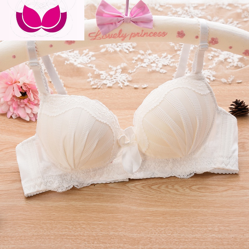 七斓可爱少女心小清新碎花无钢圈棉文胸罩高中大学生性感日系内衣女