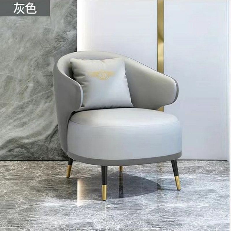 锦北 现代简约皮艺沙发客厅头层皮艺贵妃铁艺直排沙发工厂直销 单人位沙发