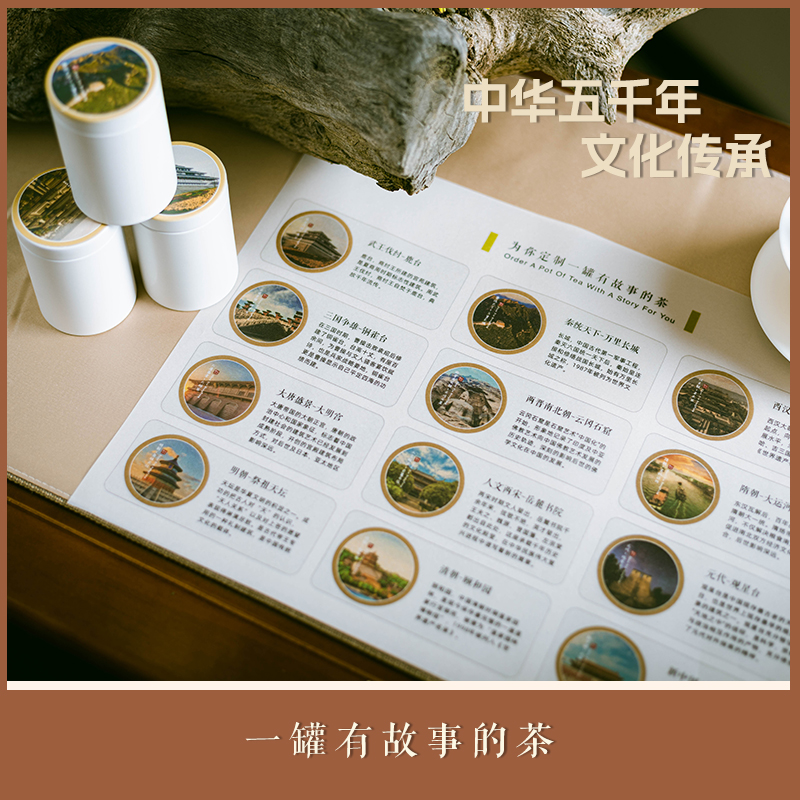 酌饮东方一级B 东方传承 文创茶礼 6罐祁门红茶 6罐普洱茶 礼盒高清大图